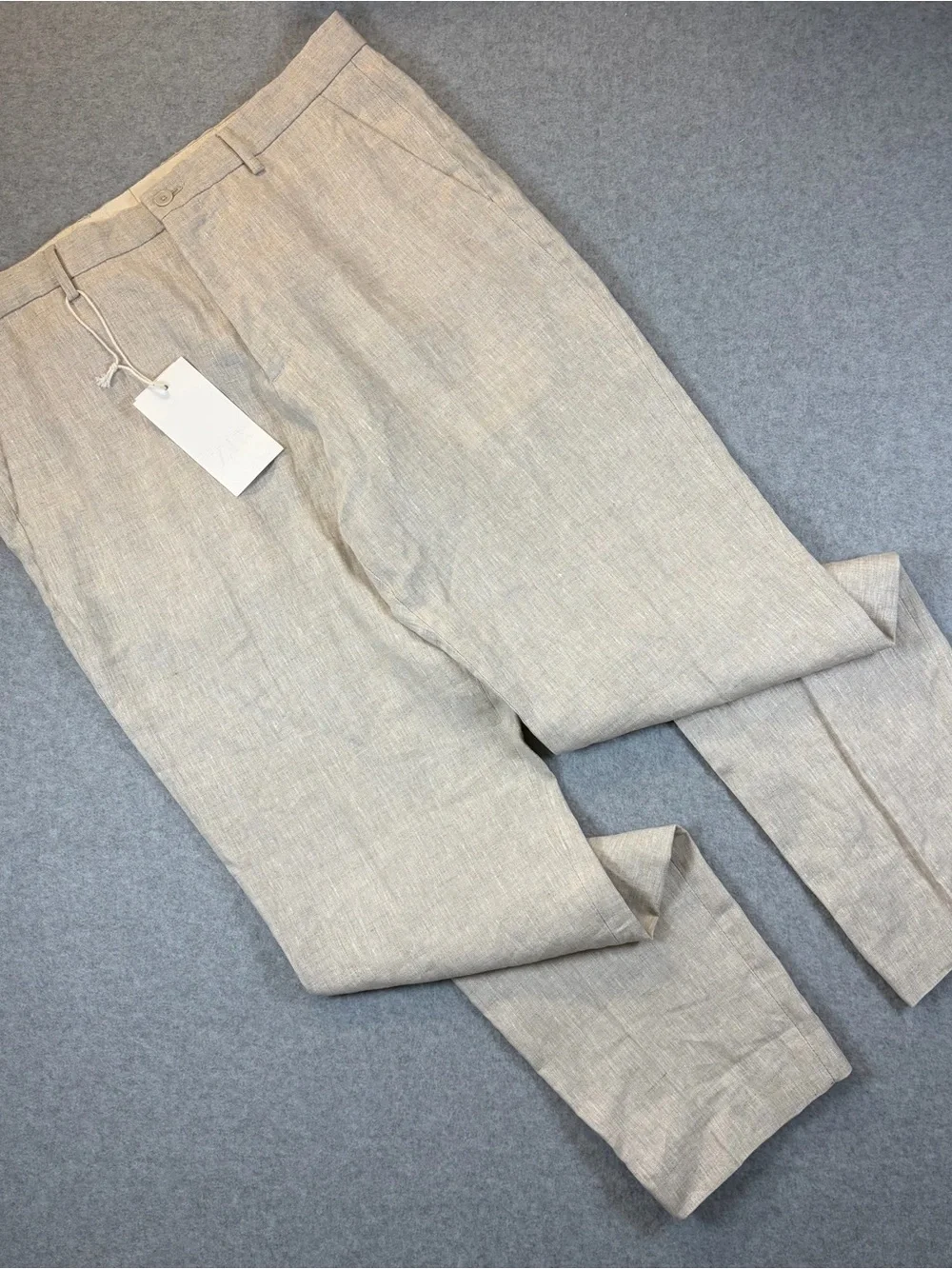 Zara Men's Light Beige 100% Linen Chinos size 32